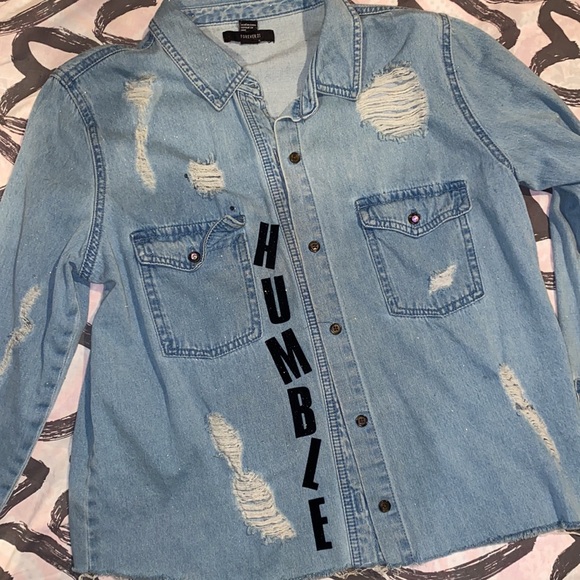 Custom denim button down - Picture 3 of 4